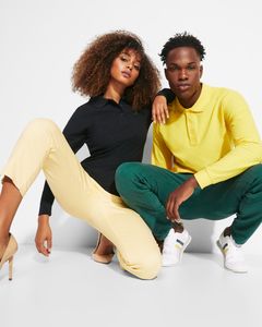 Roly PO6635 - Komfortabel Langærmet Polo med Ribbet Krave og Manchetter