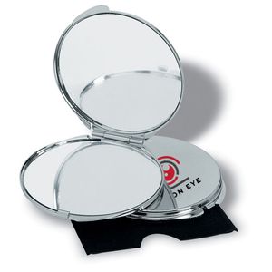 GUAPAS Elegant Chrome Dual-Sided Makeup Mirror with Case