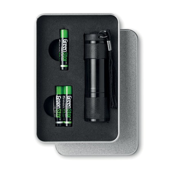 LED PLUS LED lommelygte i tin æske - GiftRetail KC6860