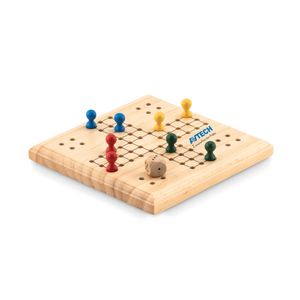 LUDO Classic Wooden Ludo Game with Cotton Pouch