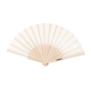 FANNY WOOD Elegant Wooden Hand Fan with Polyester Fabric