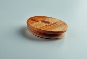 TIRANA LARGE Eco-Friendly Double Wall Glass with Bamboo Lid 450ml