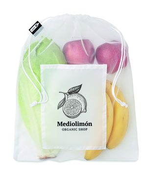 VEGGIE RPET Eco-Friendly RPET Mesh Food Storage Bag with Pocket