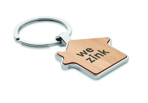 BURNIE Eco-Friendly Bamboo and Metal House Key Ring