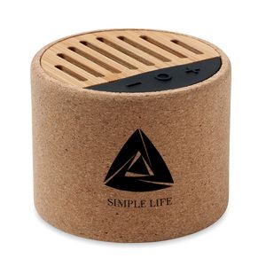 ROUND Eco-Friendly Cork and Bamboo Wireless Speaker