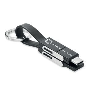 KEY C Multi-Function Key Ring with 4-in-1 Charging Cable