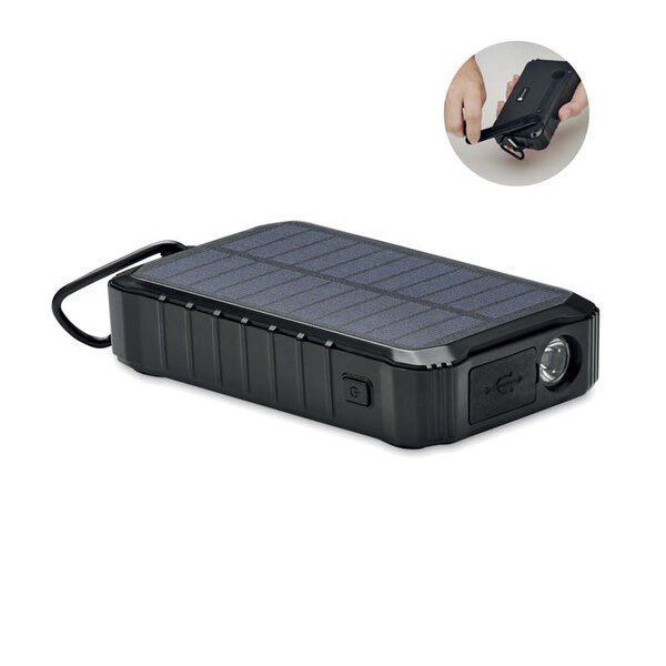 GiftRetail MO6841 - DYA 8000mAh solcelle/dynamo powerbank