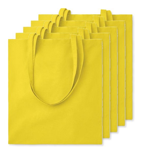 Pakke med 5 GiftRetail MO9268 - COTTONEL COLOUR + Bomulds shopping taske 140gr