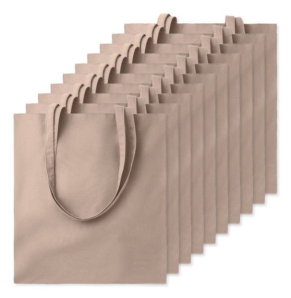 Pakke med 10 GiftRetail MO9268 - COTTONEL COLOUR + Bomulds shopping taske 140gr