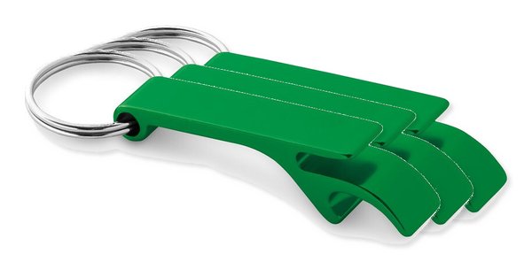 Pakke med 3 Egotier 93151 - Nøglering i aluminium med kapselåbner