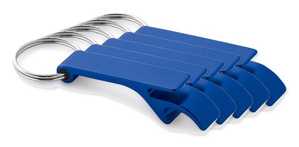 Pakke med 5 Egotier 93151 - Nøglering i aluminium med kapselåbner