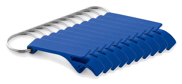 Pakke med 10 Egotier 93151 - Nøglering i aluminium med kapselåbner