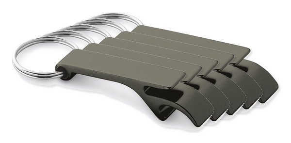 Pakke med 50 Egotier 93151 - Nøglering i aluminium med kapselåbner