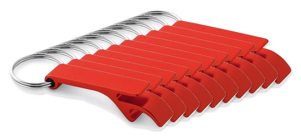 Pakke med 100 Egotier 93151 - Nøglering i aluminium med kapselåbner