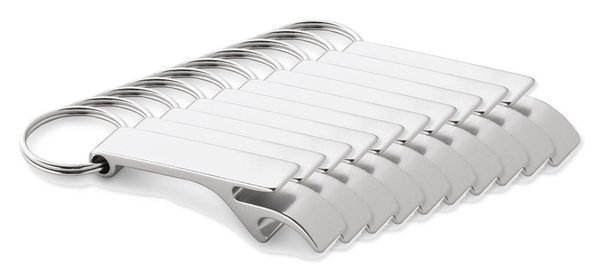 Pakke med 100 Egotier 93151 - Nøglering i aluminium med kapselåbner