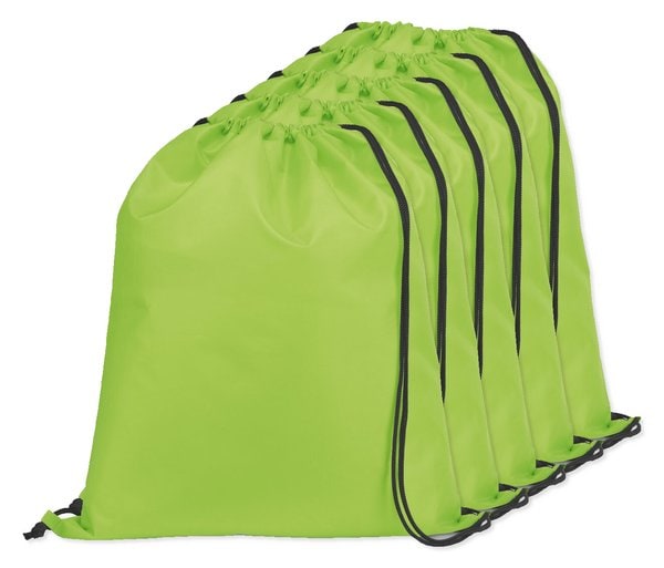 Pakke med 5 Egotier 92910 - skopose 210D med sorte træksnore