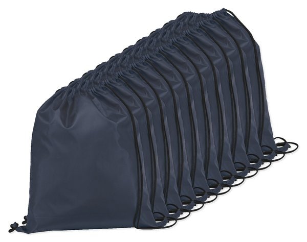 Pakke med 10 Egotier 92910 - skopose 210D med sorte træksnore