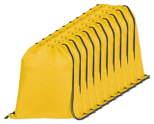 Pakke med 10 Egotier 92910 - skopose 210D med sorte træksnore