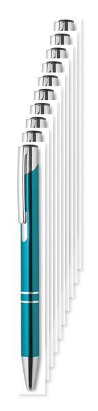 Pakke med 10 GiftRetail MO8893 - BERN Aluminium trykknap kuglepen