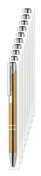 Pakke med 10 GiftRetail MO8893 - BERN Aluminium trykknap kuglepen