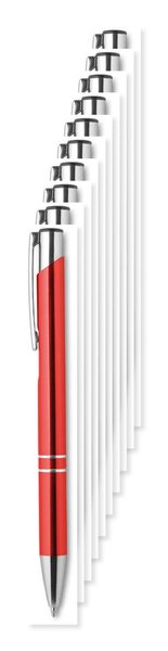 Pakke med 100 GiftRetail MO8893 - BERN Aluminium trykknap kuglepen