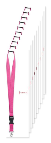 Pakke med 10 GiftRetail MO9661 - WIDE LANY Nøglesnor med metalkrog 25mm