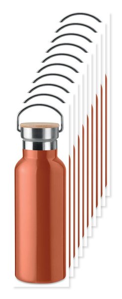 Pack of 10 GiftRetail MO9431 - HELSINKI 500ml Bamboo Lid Insulated Flask