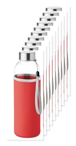 Pakke med 10 GiftRetail MO9358 - UTAH GLASS Glasflaske i pose 500ml