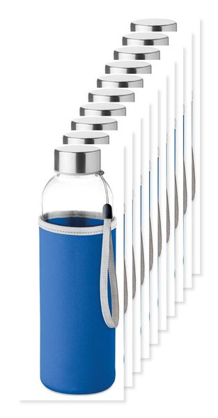Pakke med 10 GiftRetail MO9358 - UTAH GLASS Glasflaske i pose 500ml