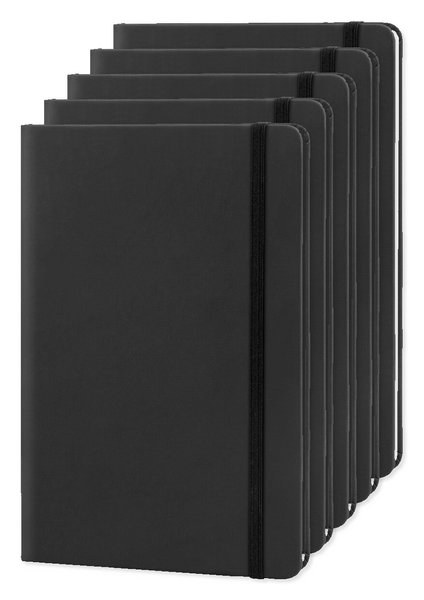 Pakke med 5 Goya 30083 - A5 notesbog med PU omslag og elastikband LUXE
