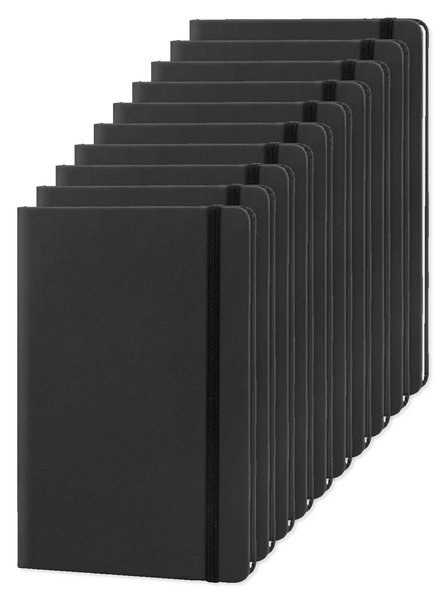 Pakke med 10 Goya 30083 - A5 notesbog med PU omslag og elastikband LUXE