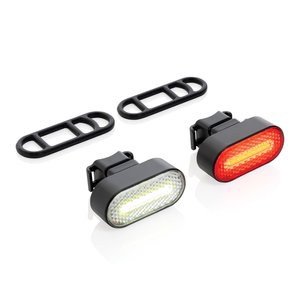 XD Collection P513.84 - Lumino RCS genanvendt plast cykellygtesæt, USB genopladelig