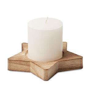 LOTUS Candle on star wooden base - GiftRetail CX1481