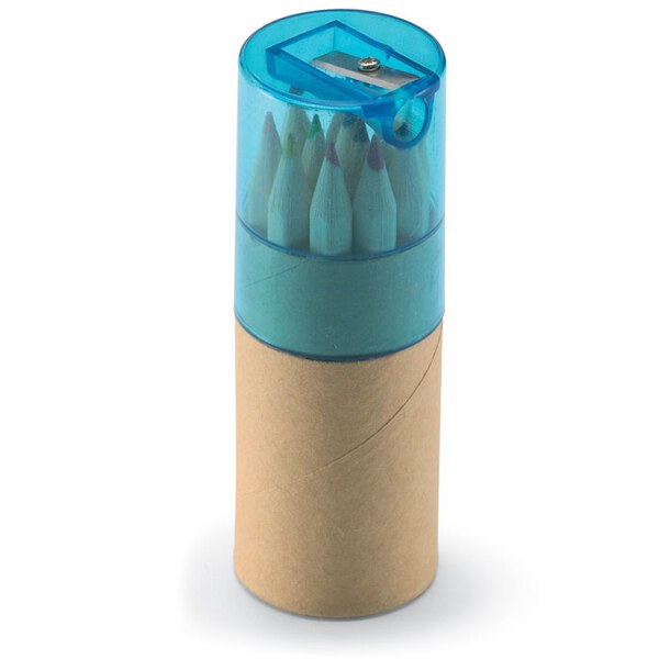 LAMBUT 12 Colored Pencils with Sharpener Tube - GiftRetail KC6230