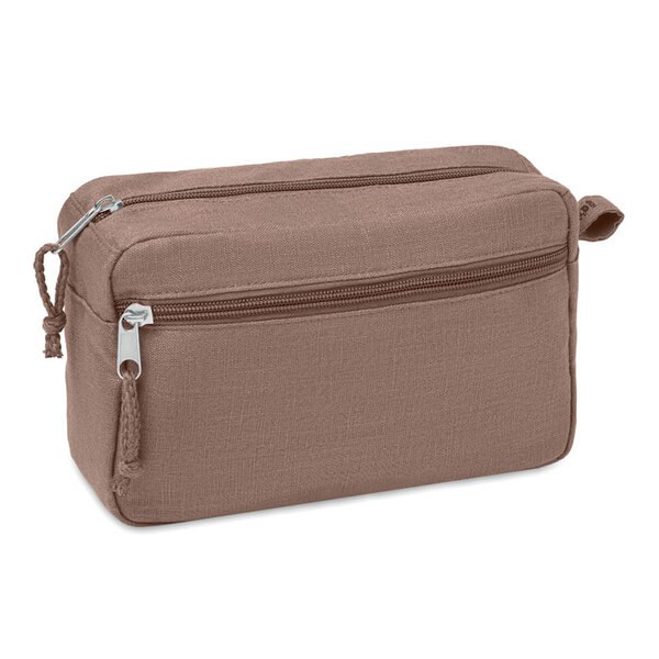 NAIMA COSMETIC Eco-Friendly Hemp Cosmetic Bag with Double Zipper - GiftRetail MO6165