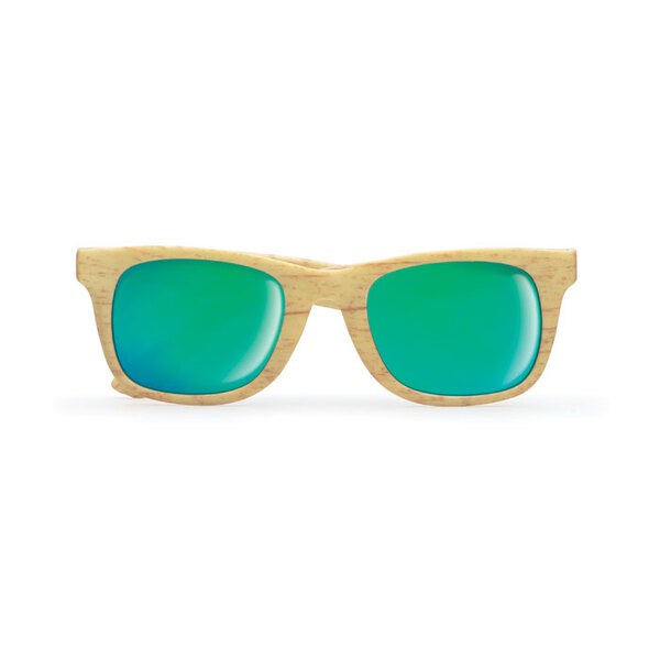 WOODIE Eco-Friendly Wooden Look Mirrored Sunglasses - GiftRetail MO9022