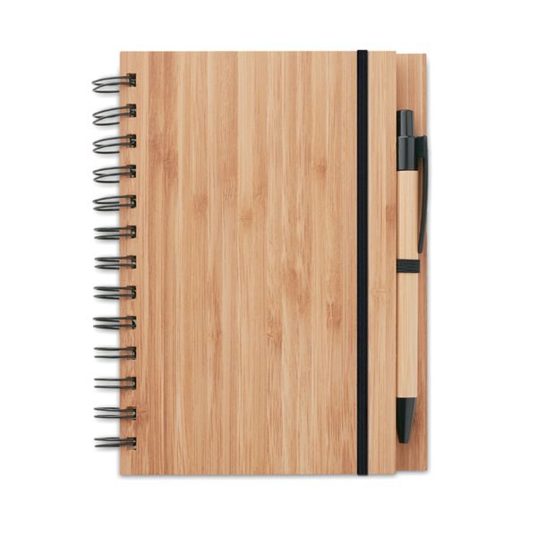 BAMBLOC Bamboo notebook with pen lined - GiftRetail MO9435