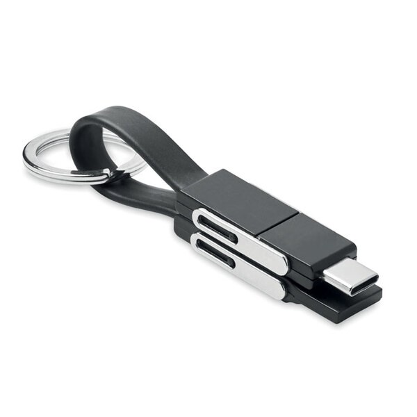 KEY C Multi-Function Key Ring with 4-in-1 Charging Cable - GiftRetail MO6820