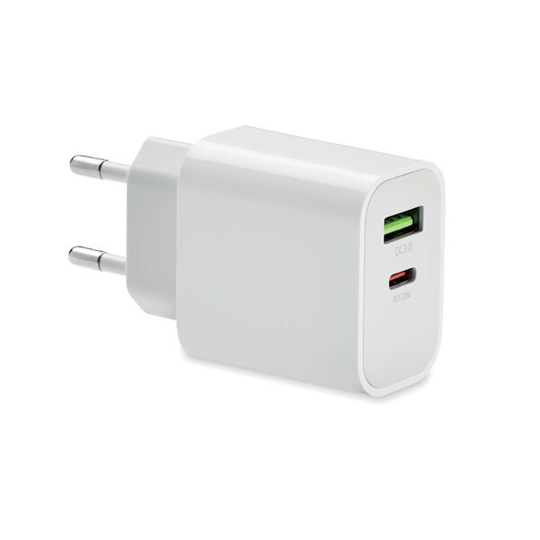PORT Dual-Port 18W USB Charger with EU Plug - GiftRetail MO6879