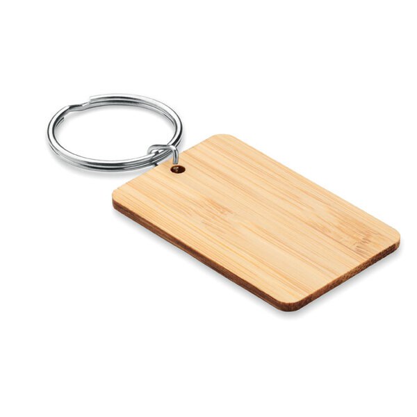 ANGLEBOO Eco-Friendly Rectangular Bamboo Key Ring