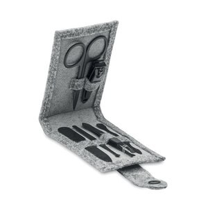 NAILKIT FELT RPET Eco-Friendly 6 Piece Stainless Manicure Set in RPET Pouch - GiftRetail MO2140