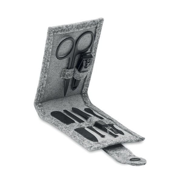NAILKIT FELT RPET Eco-Friendly 6 Piece Stainless Manicure Set in RPET Pouch