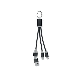 BLUE Versatile 4-in-1 Key Ring Charging Cable Type C - GiftRetail MO2141