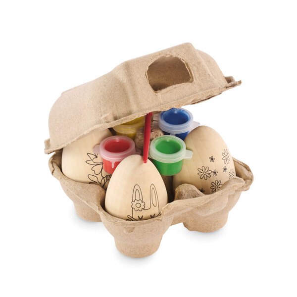 EISET Wooden eggs painting set - GiftRetail MO2563