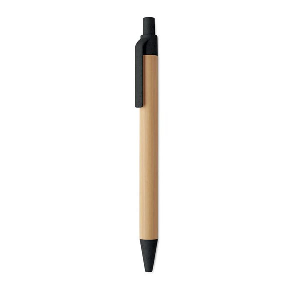 ITEA COLOUR Push button ball pen in bamboo - GiftRetail MO2635