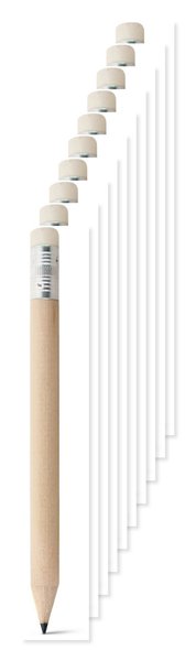 Pakke med 10 Egotier 91759 - mini blyant med visklæder