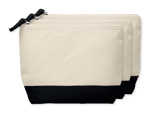 KLEUREN Stylish Two-Tone Cotton Cosmetic Bag with Zipper