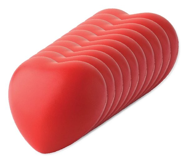 Pack of 100 GiftRetail IT3459 - LOVY Stress Relief Heart-Shaped PU Foam Squeeze Toy