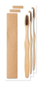 Pack of 30 GiftRetail MO9877 - DENTOBRUSH Eco-Friendly Bamboo Toothbrush in Kraft Box