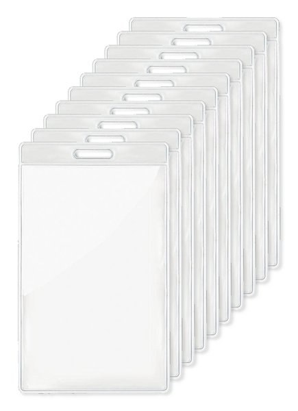 BADGO Clear Plastic ID Badge Holder 7.5cm x 12.5cm